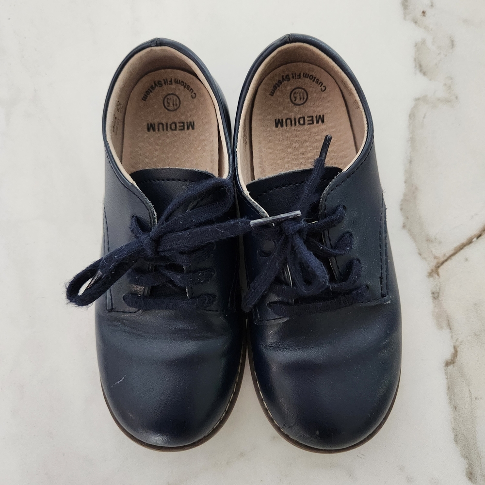 Navy Kids Lace-Up School Shoes